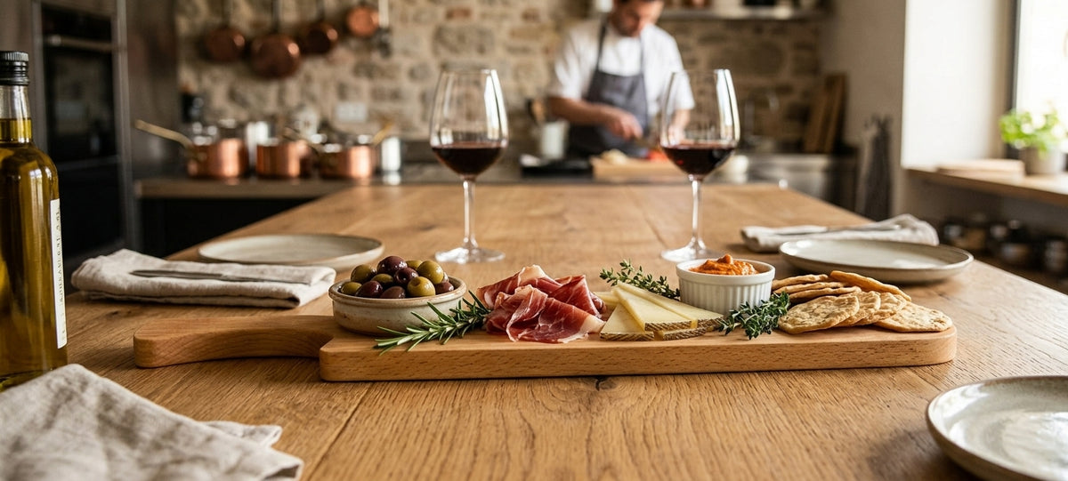 Planche à Tapas & Apéritif Artisanale  Design Asymétrique en chêne massif